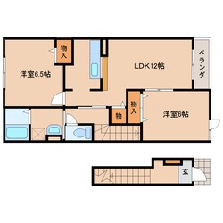 奈良駅 バス15分  辰市農協下車：停歩4分 2階の物件間取画像